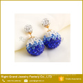 Rhinestone Double Crystal Disco Ball Shamballa Earring Studs